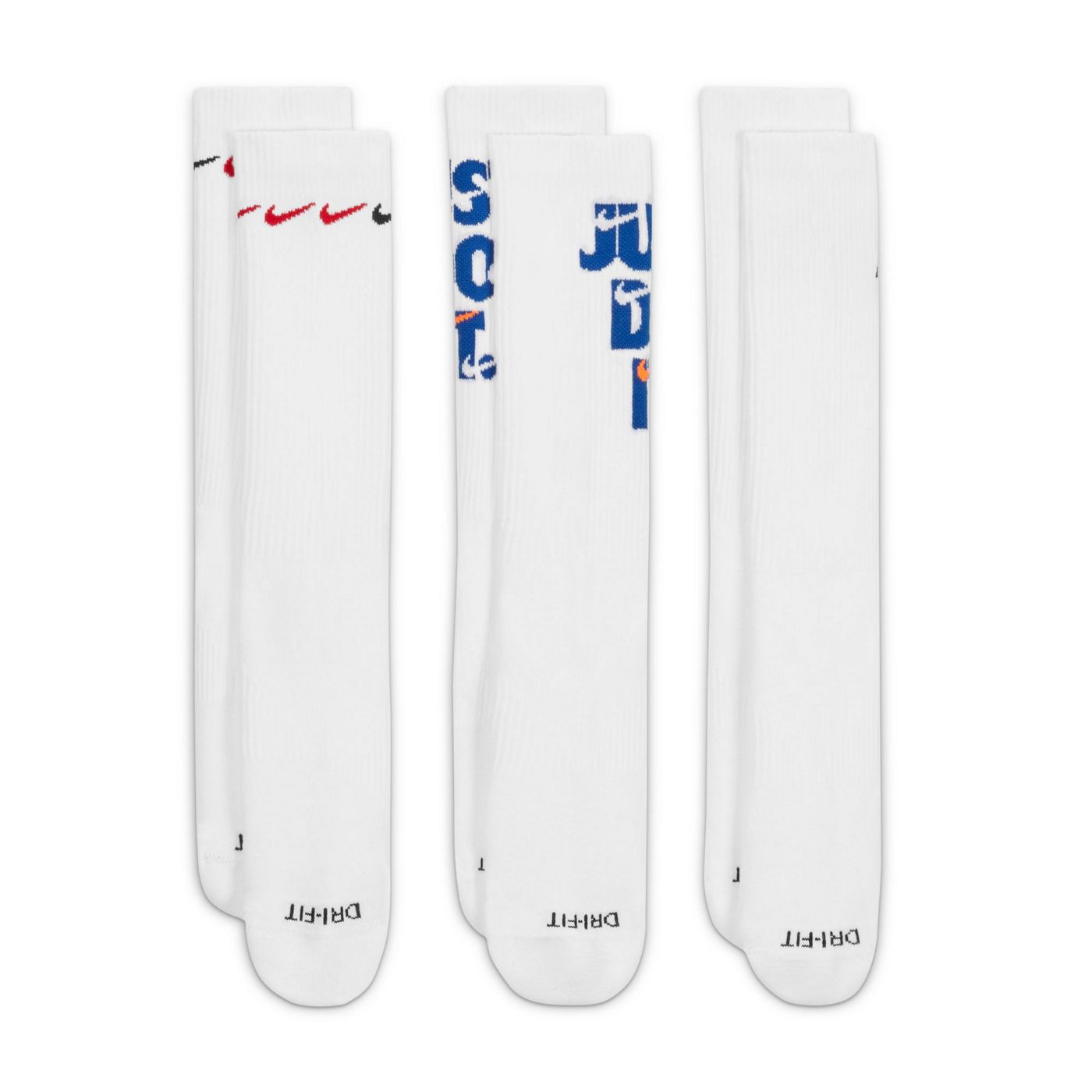 Nike Training unisex cushioned 3 pack logo crew sock in white