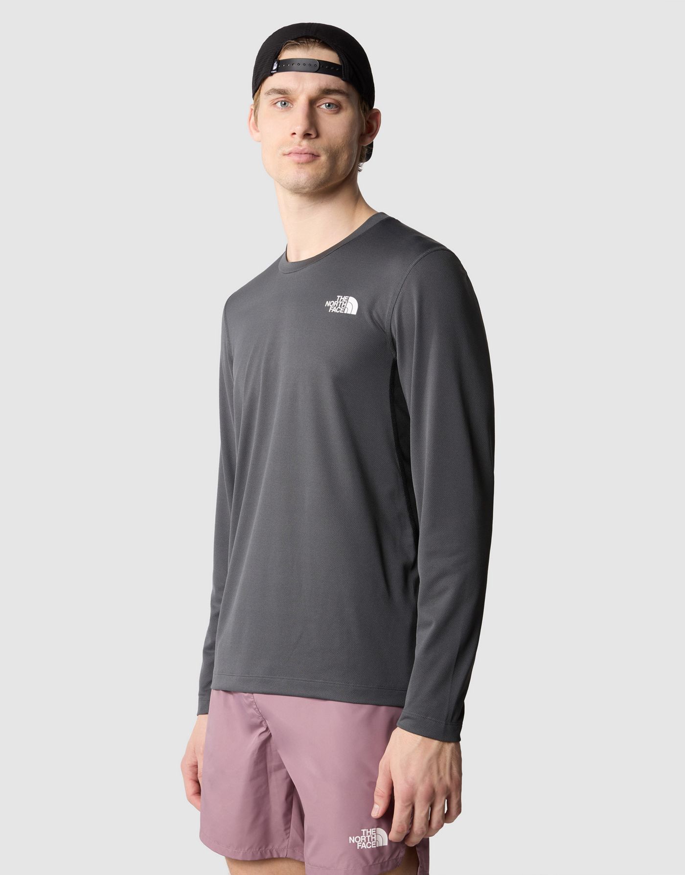 The North Face Lightbright long-sleeve t-shirt in asphalt grey-tnf black