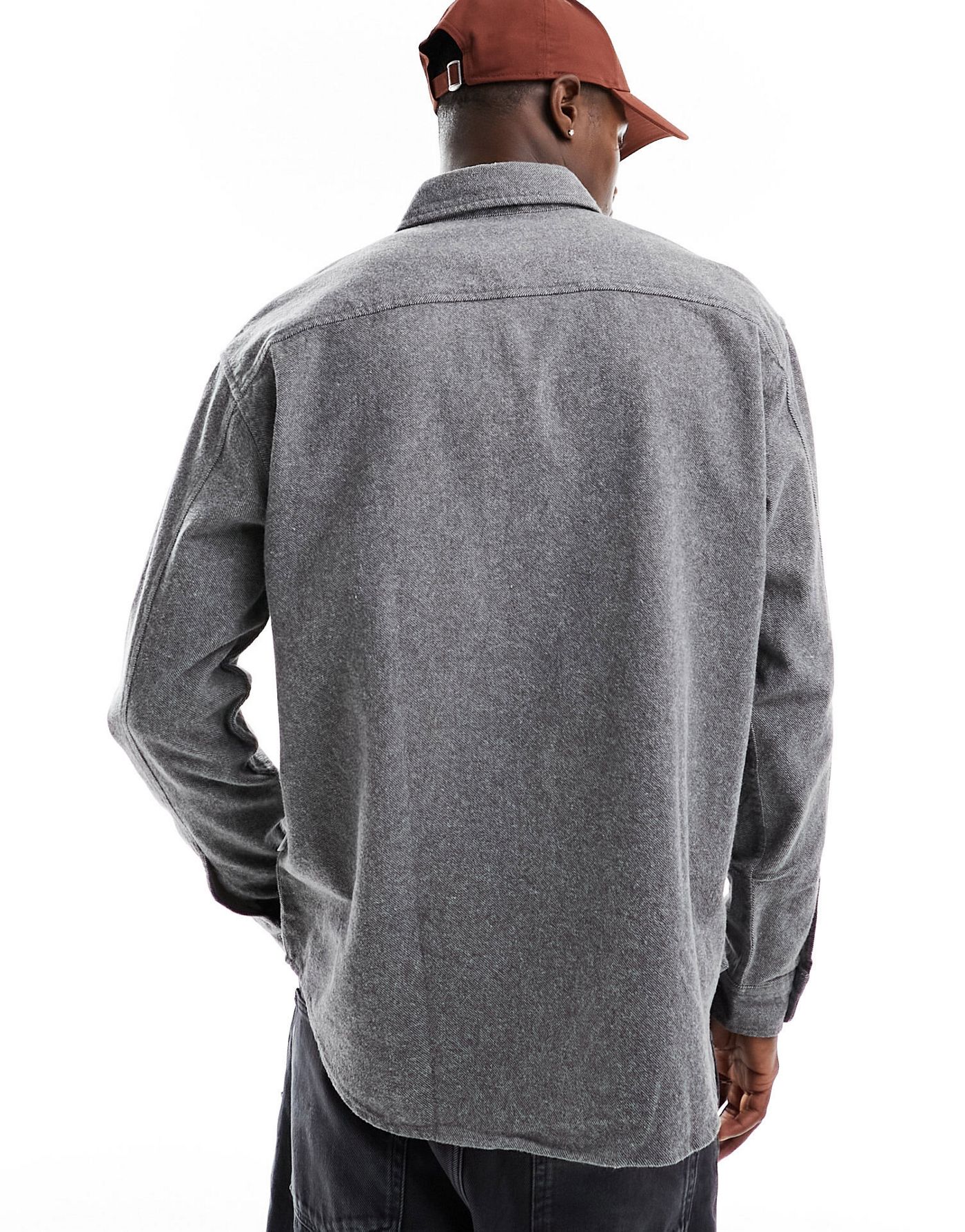 Selected Homme twill overshirt in grey 