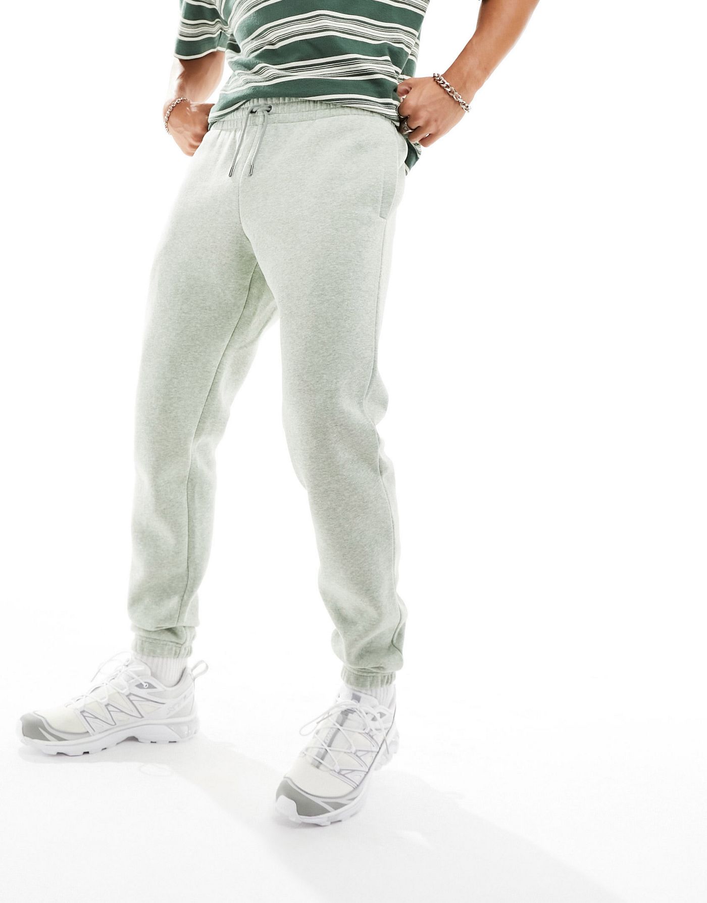 Under Armour Essential fleece joggers in khaki