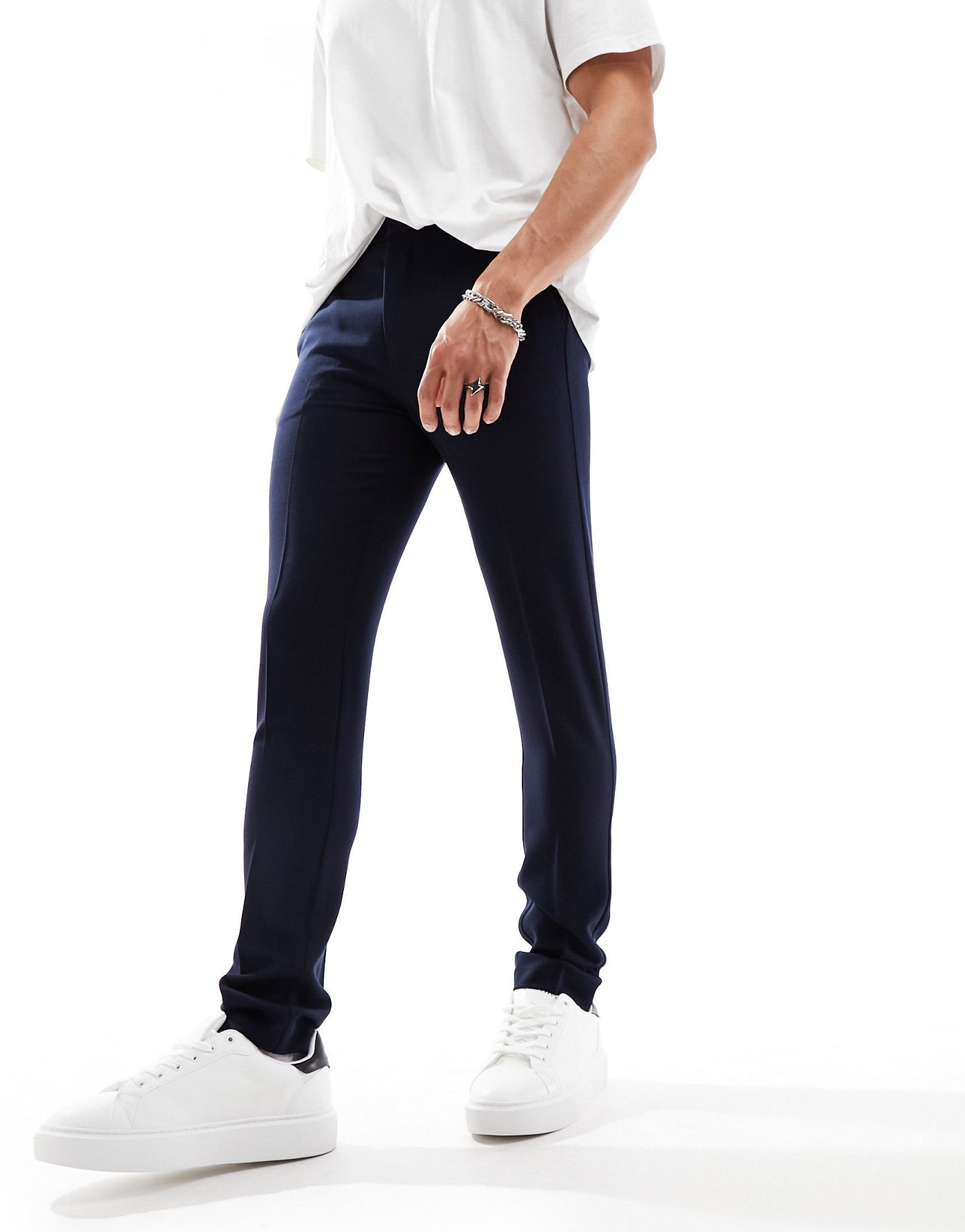 ASOS DESIGN skinny smart trouser in navy