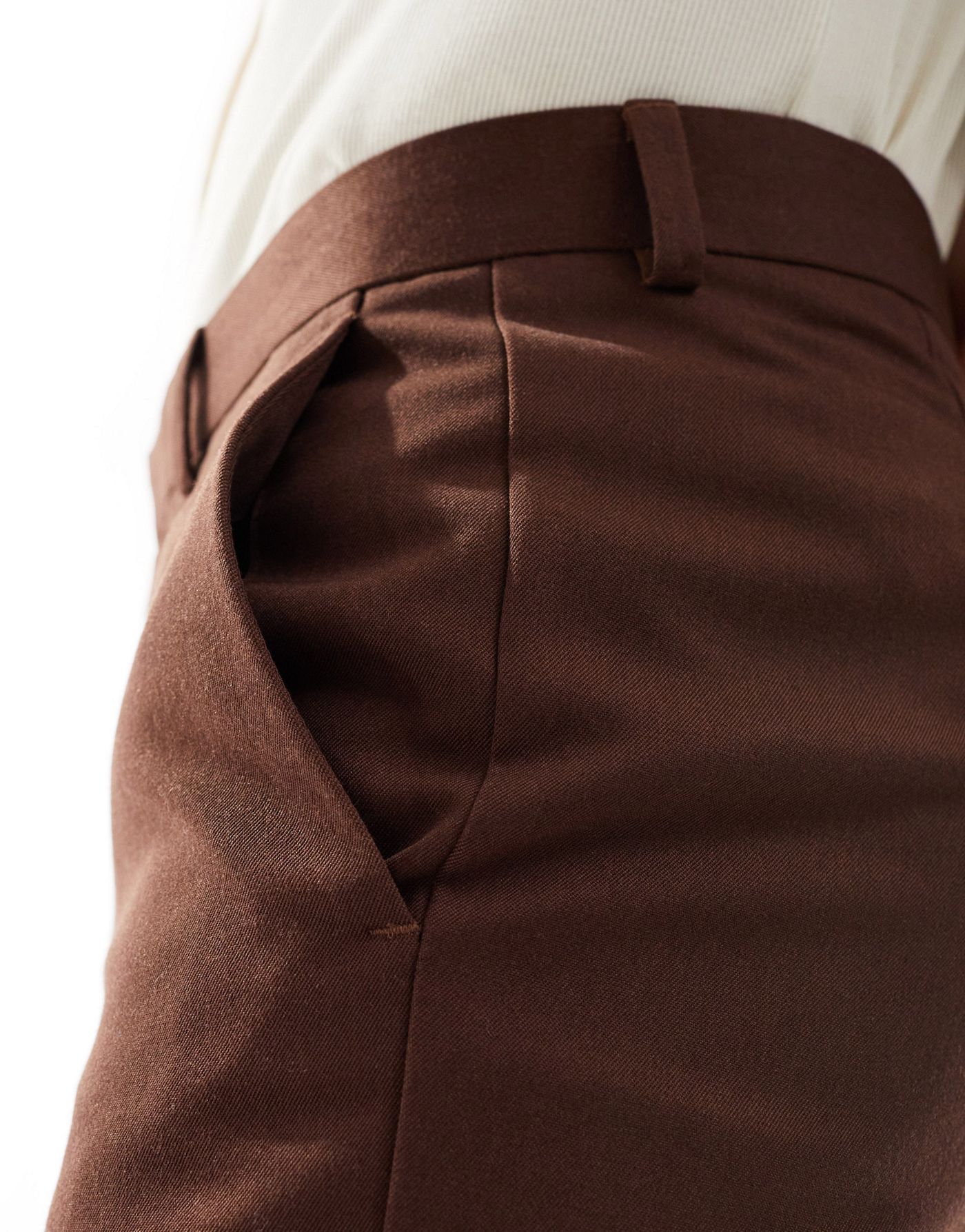 ASOS DESIGN slim smart trouser in brown