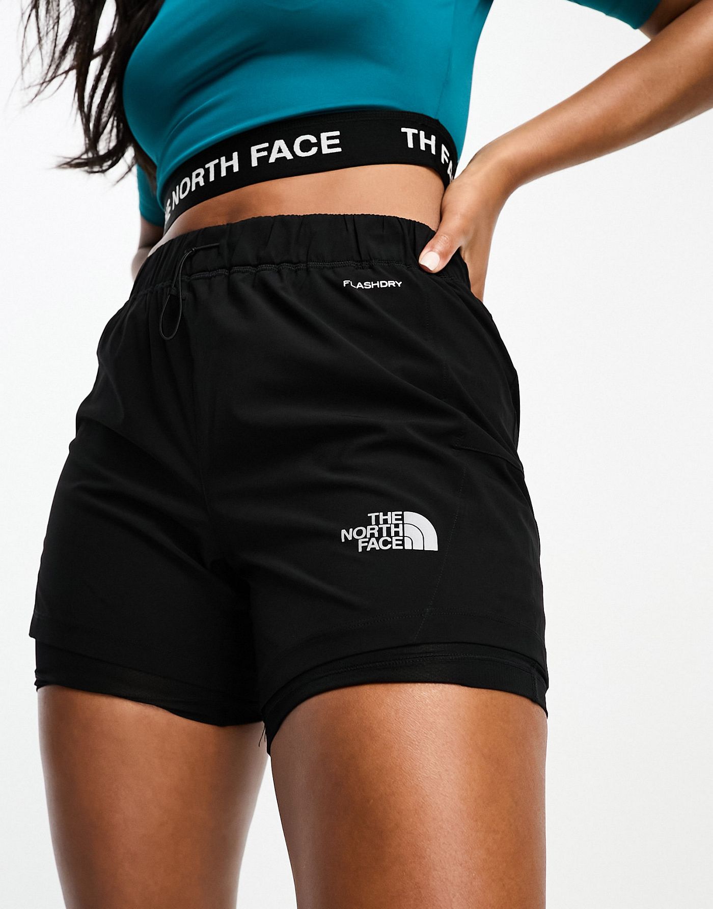The North Face Running 2-in-1 performance shorts in black