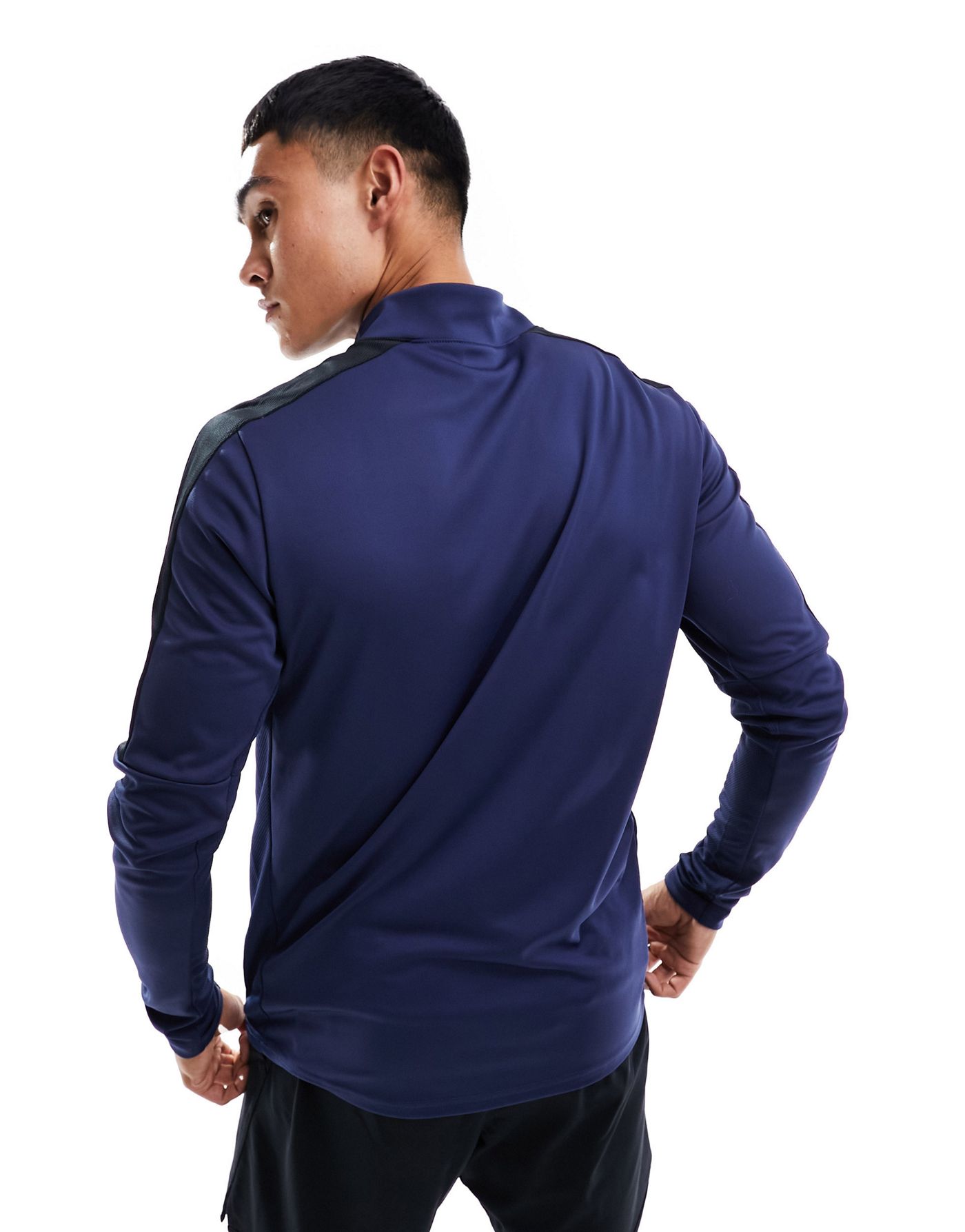 Nike Football Academy Dri-FIT panelled half zip drill top in navy 