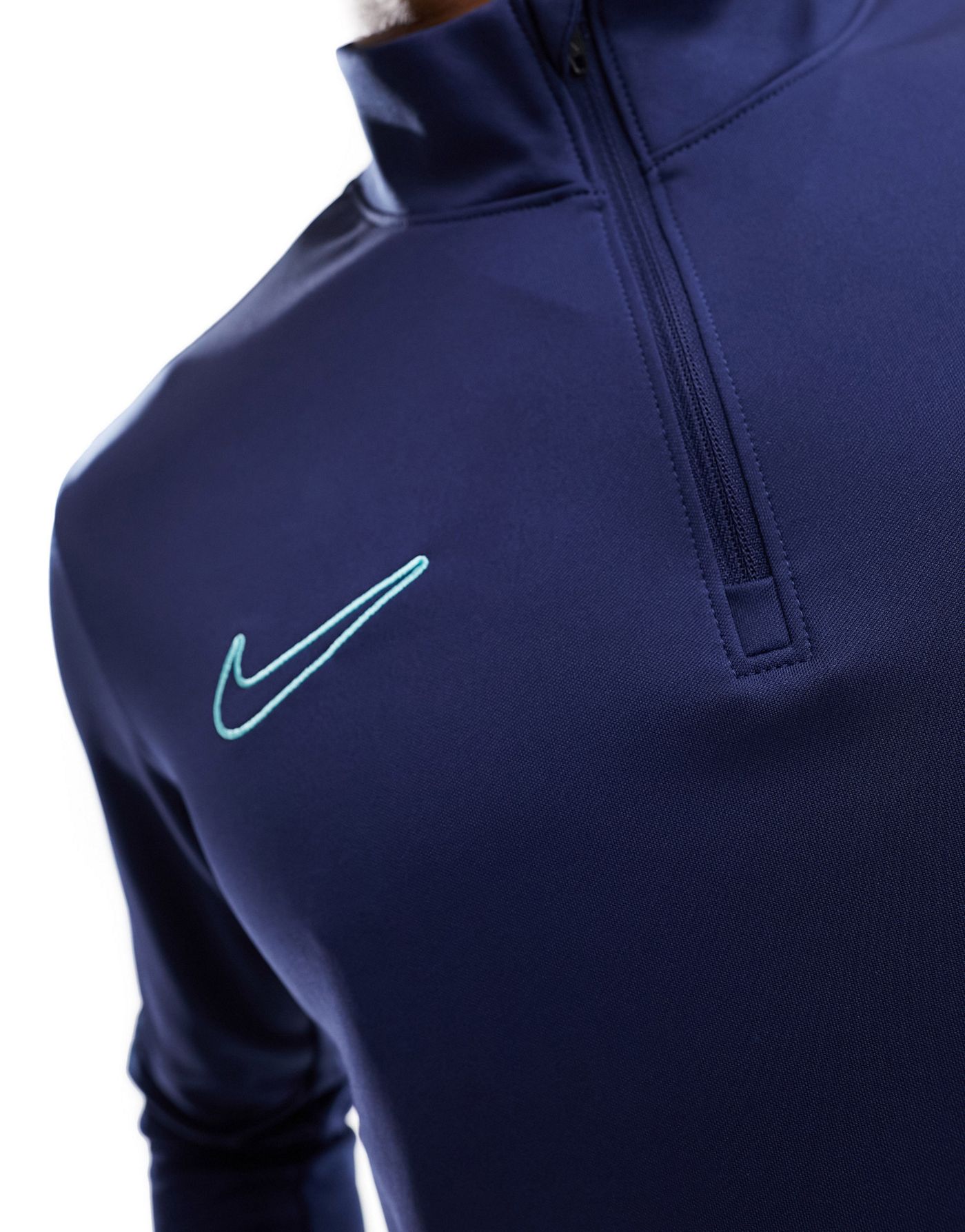 Nike Football Academy Dri-FIT panelled half zip drill top in navy 