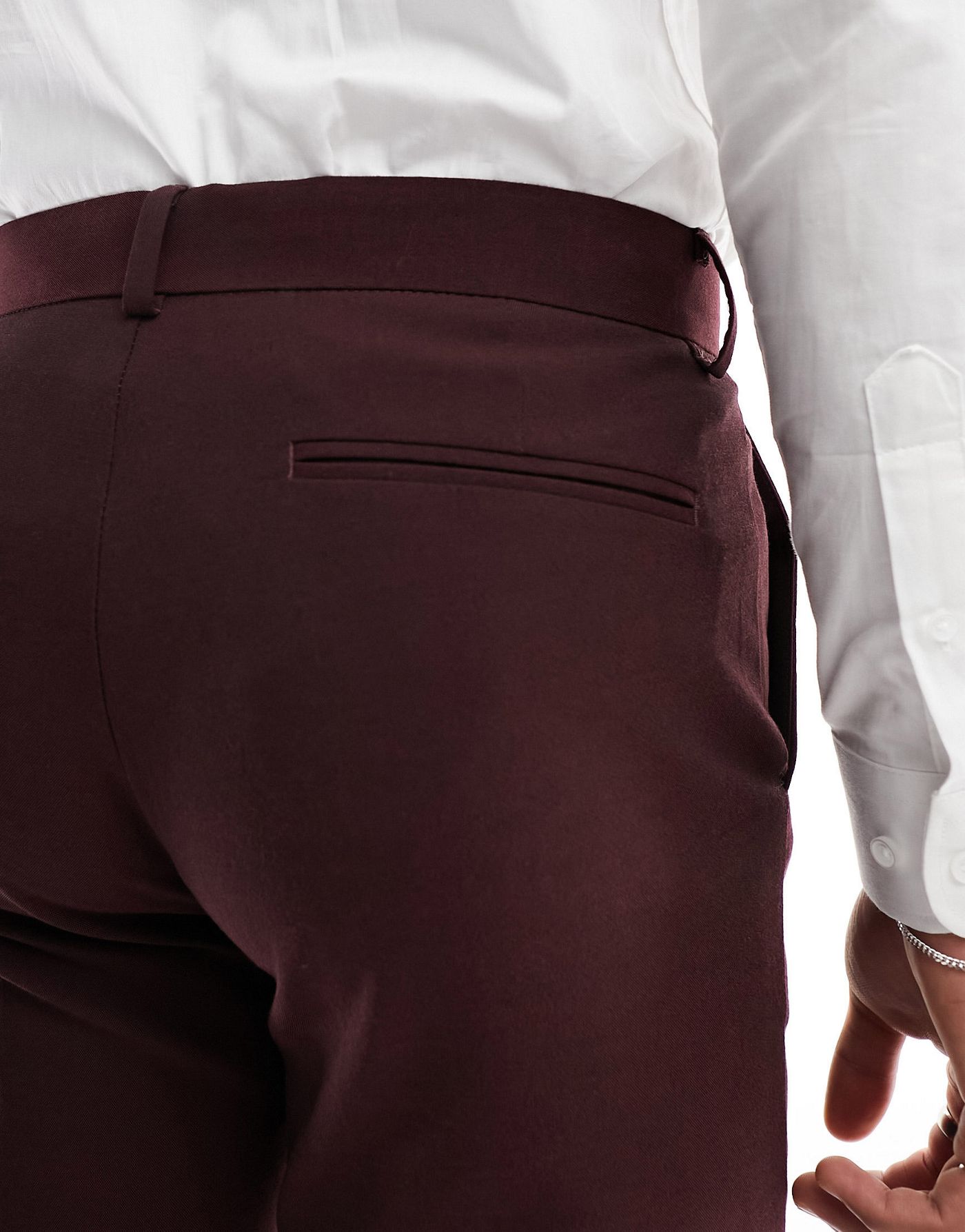 ASOS DESIGN slim suit trouser in burgundy