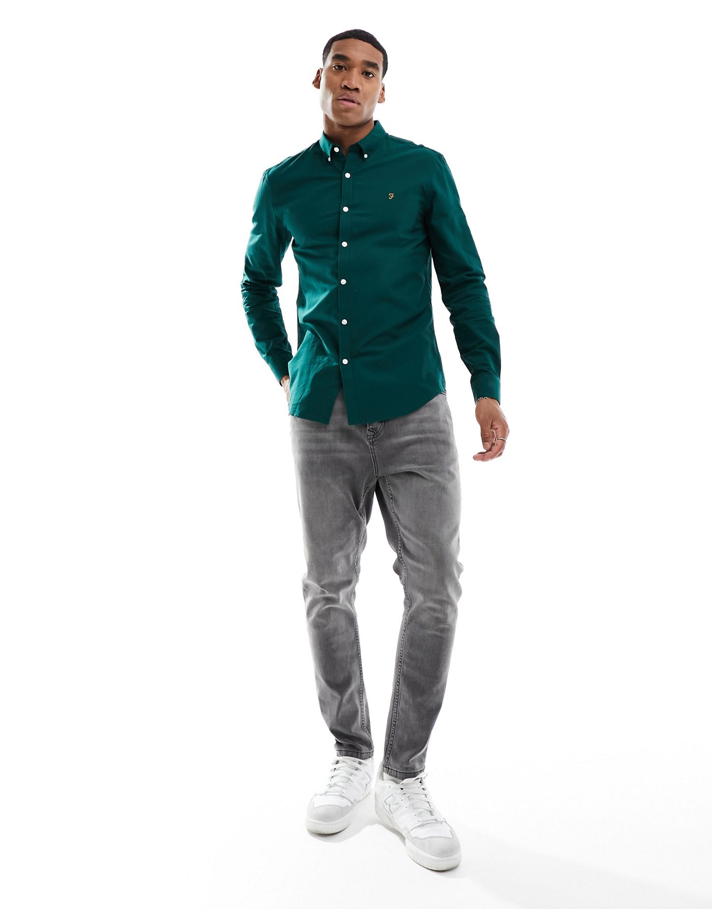 Farah brewer shirt in green