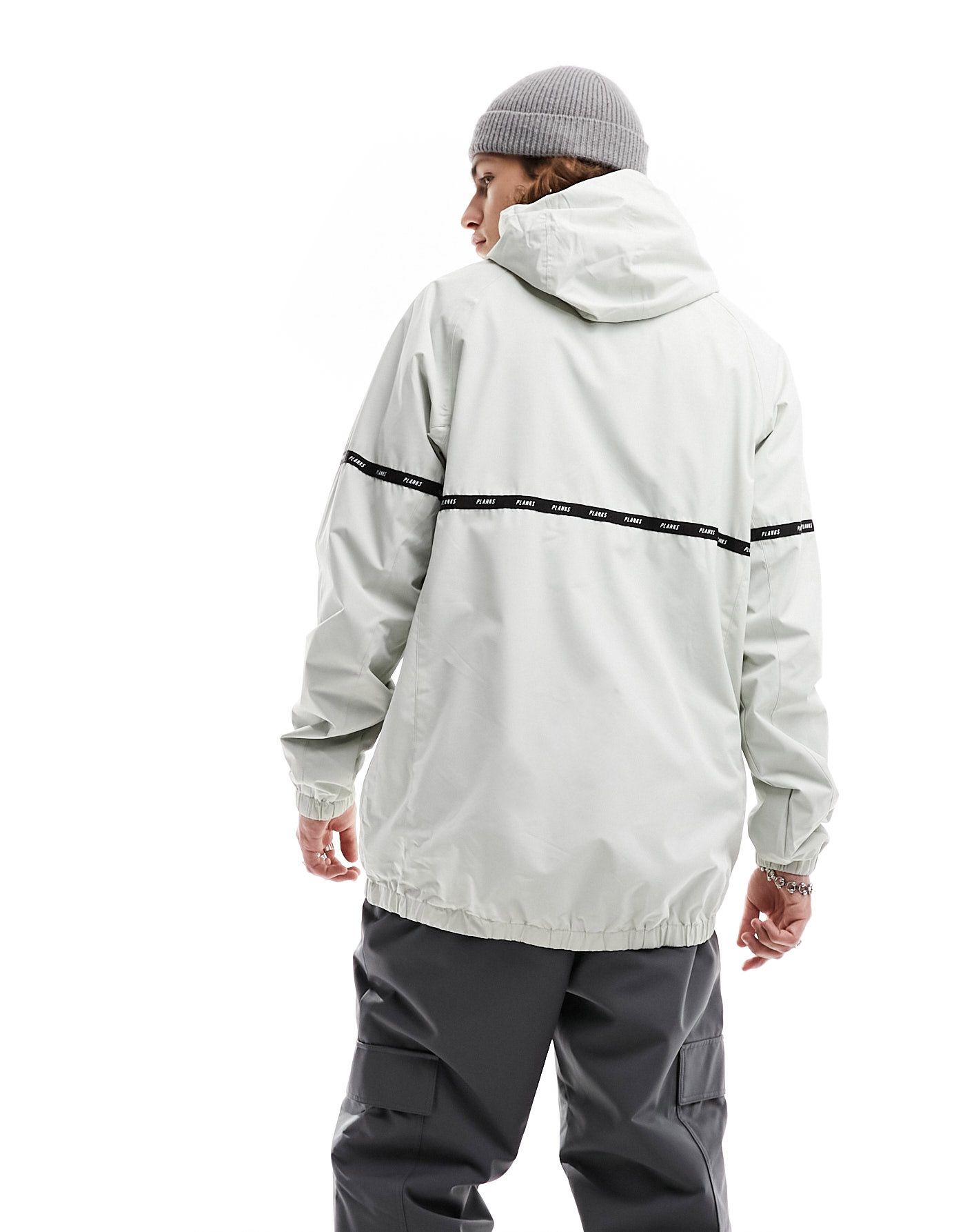 Planks gateway smock unisex jacket in bone white