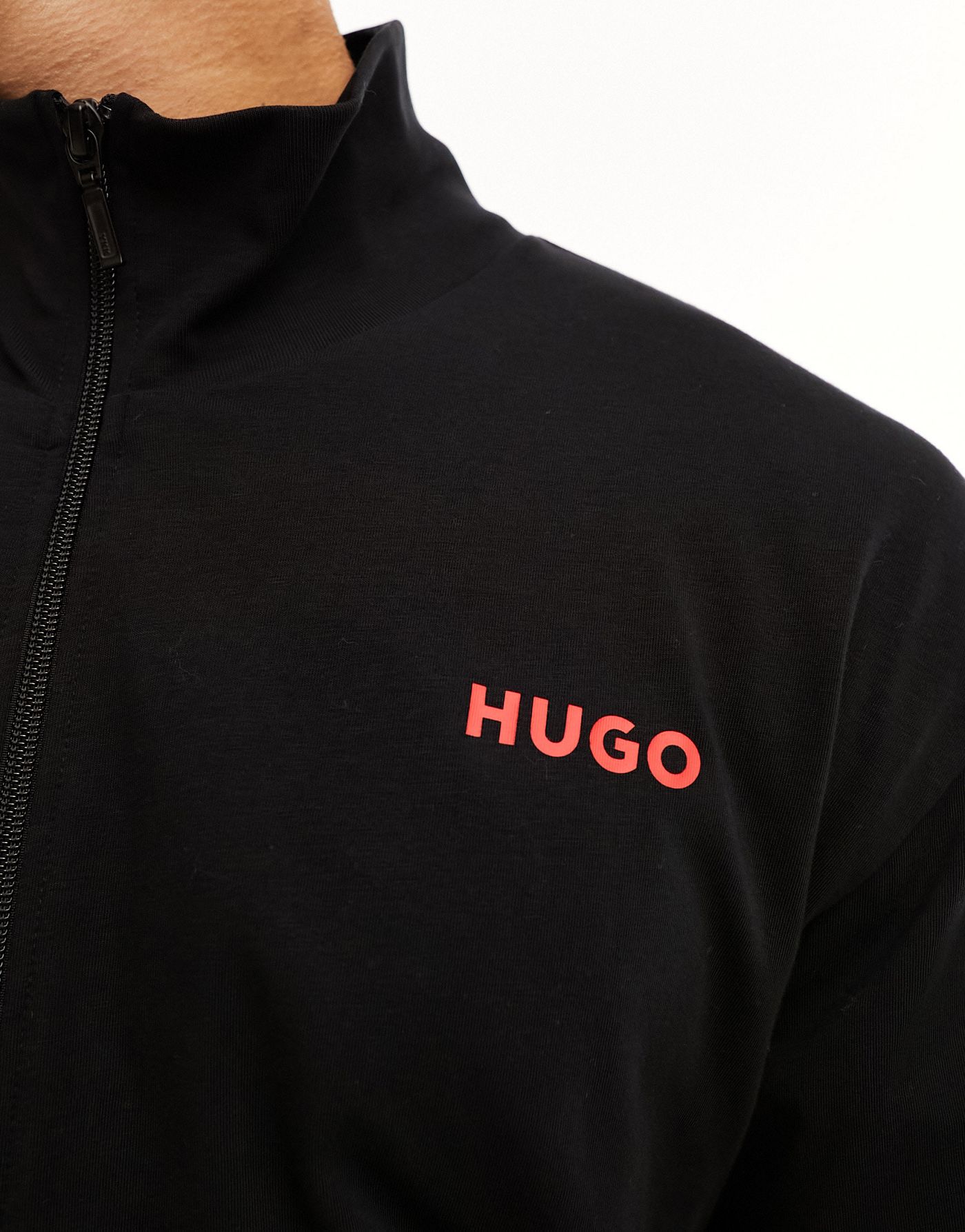 Hugo Bodywear linked zip jacket in black