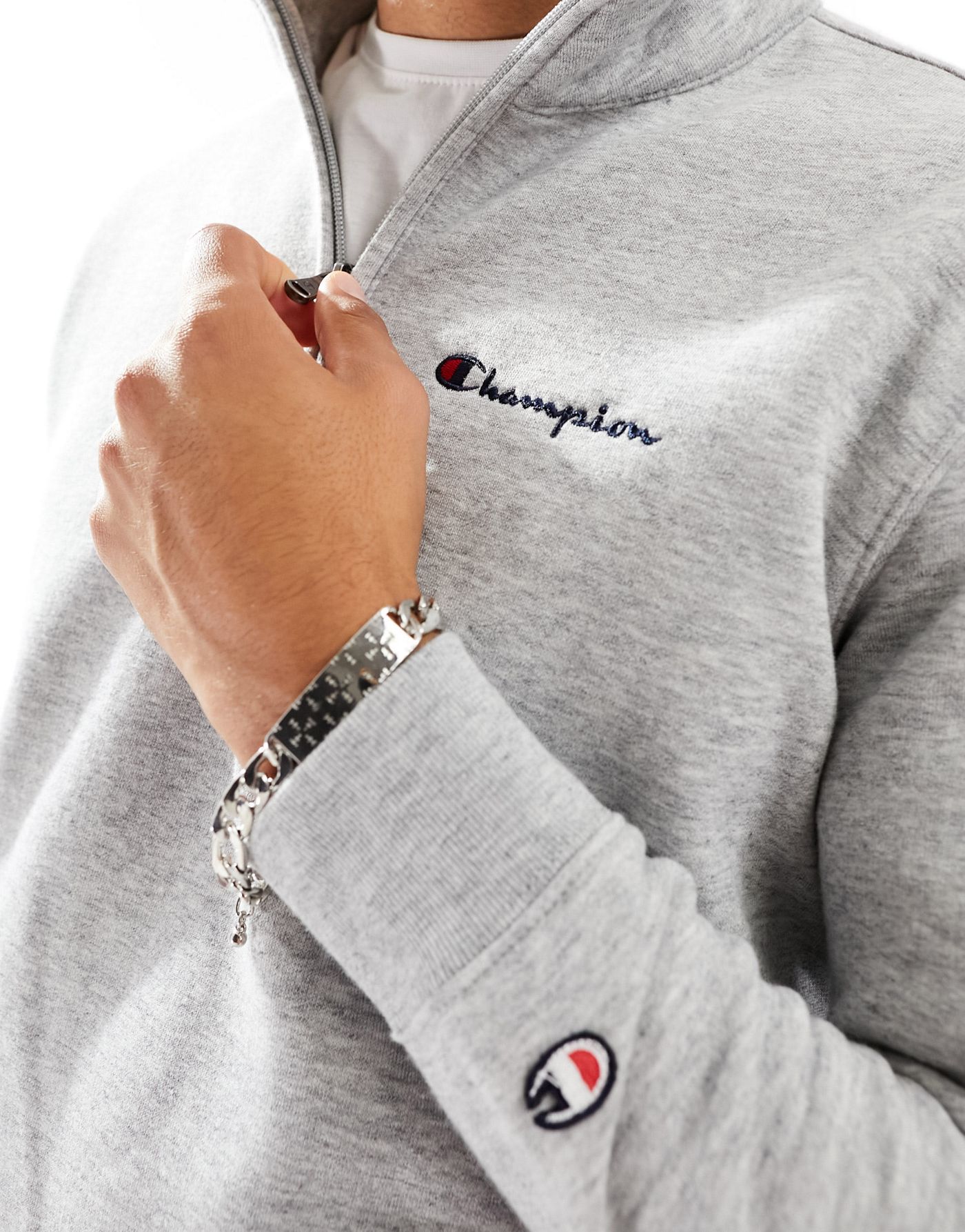 Champion half zip sweatshirt in grey