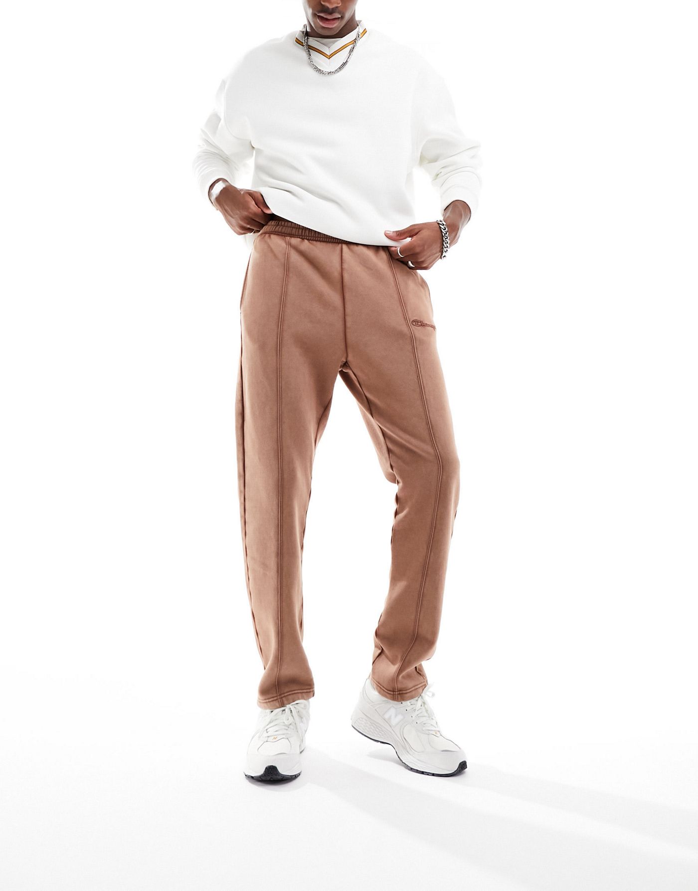 Champion Rochester straight leg joggers in burgundy